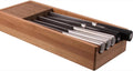 KNIFEdock Bamboo Knife Organizer 15” – In-Drawer Knife Block with Cork Insert