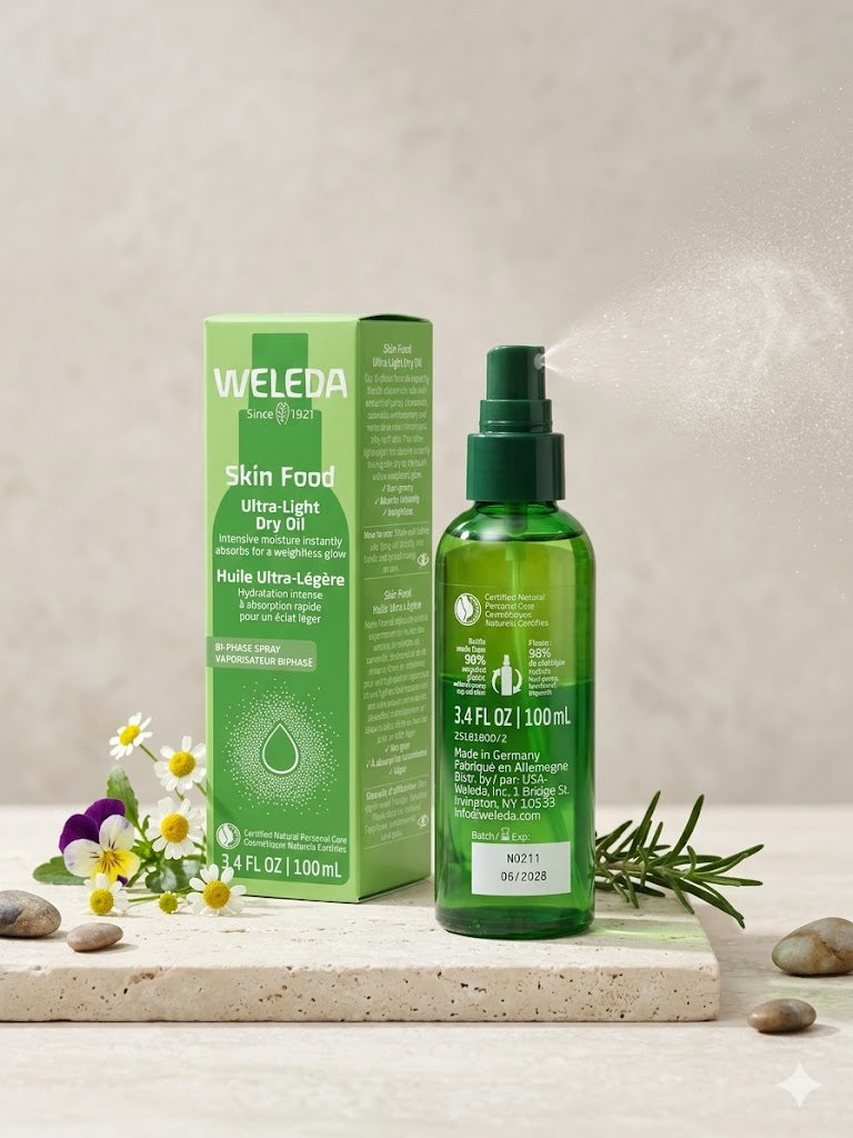 Weleda Skin Food Ultra-Light Dry Oil – Bi-Phase Spray 3.4 fl oz