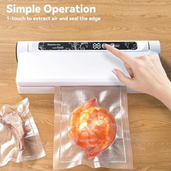 GJX Food Vacuum Sealer Machine 75KPA Strong Suction with 20 Bags