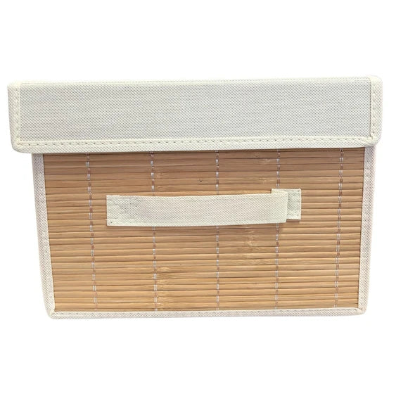 Foldable Fabric Storage Bin with Lid - Collapsible Organizer Box