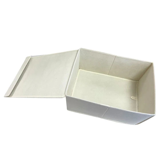 Foldable Fabric Storage Bin with Lid - Collapsible Organizer Box