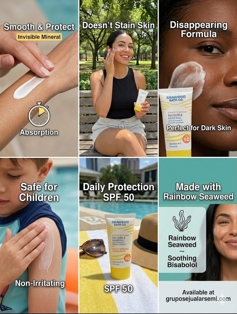 Seaweed Bath Co. Smooth & Protect Invisible Mineral Daily Sunscreen, SPF 50, 1.7 fl oz (50 mL)