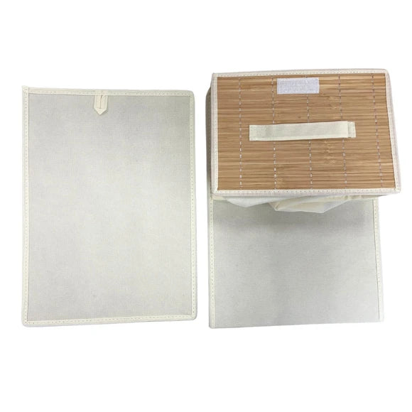 Foldable Fabric Storage Bin with Lid - Collapsible Organizer Box