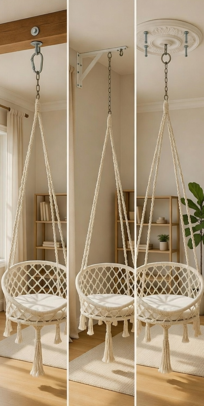 Macrame Hanging Cat Hammock - Indoor Cat Bed Swing