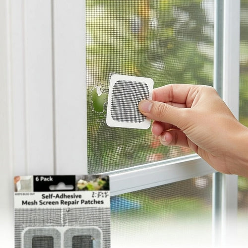 6 Pack Self-Adhesive Mesh Screen Repair Patches