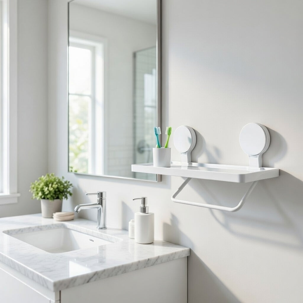 Wall Floating Bathroom Organizer - No Drill