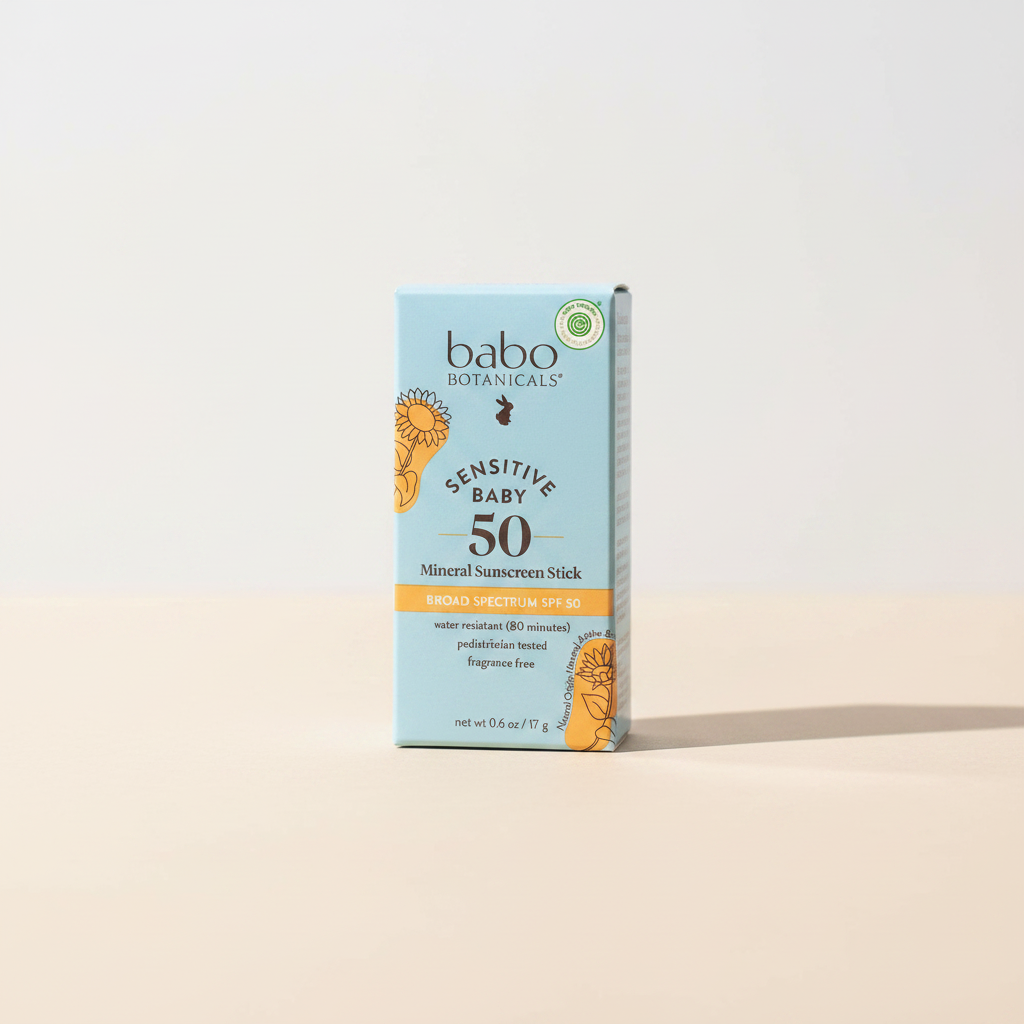 Babo Botanicals Sensitive Baby Sunscreen Stick SPF 50 - box front