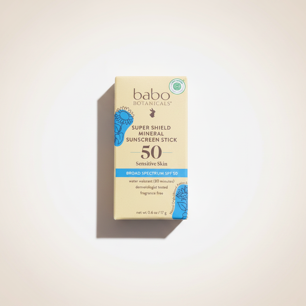 Babo Botanicals Super Shield Mineral Sunscreen Stick SPF 50 - caja frontal