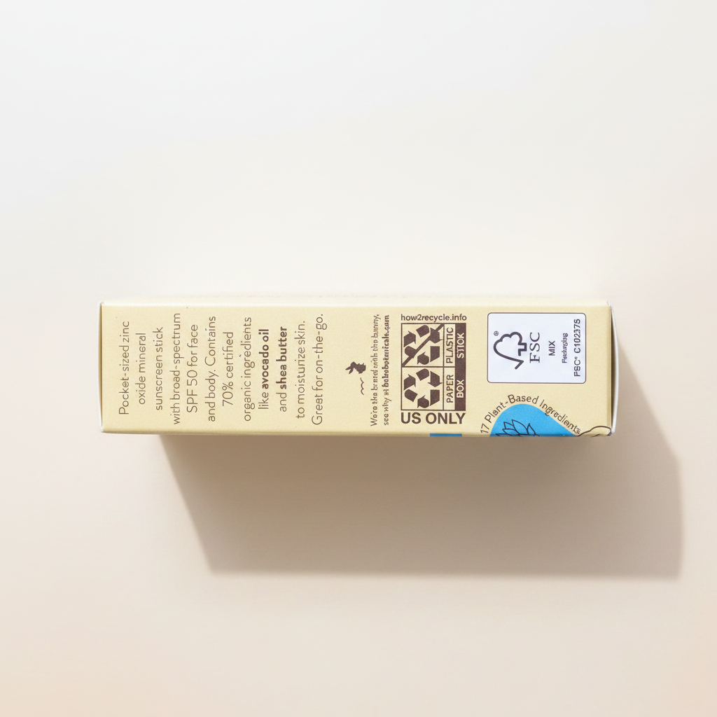 Babo Botanicals Super Shield Mineral Sunscreen Stick SPF 50 - descripción lateral