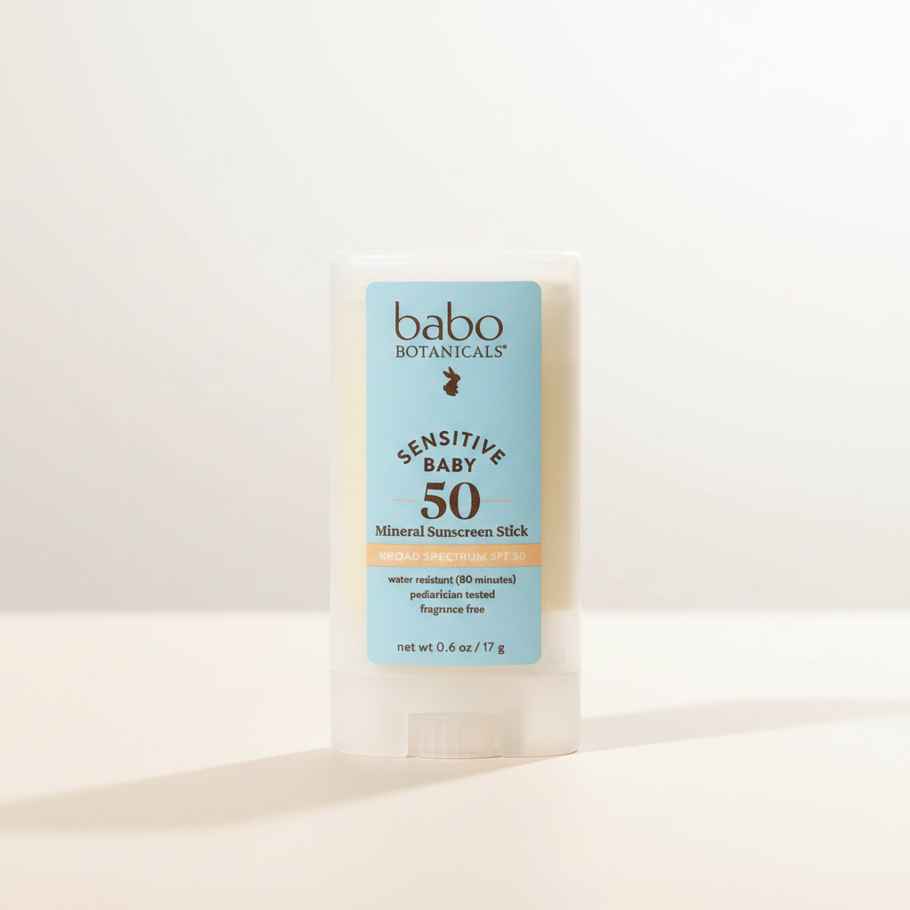 Babo Botanicals Sensitive Baby Sunscreen Stick SPF 50 - stick upright