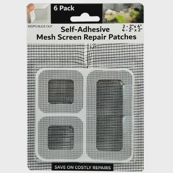6 Pack Self-Adhesive Mesh Screen Repair Patches